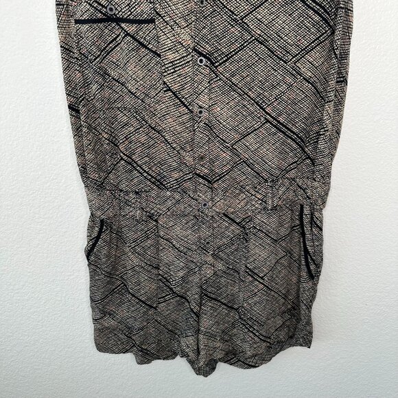 Anthropologie Hei Hei Romper M Boho Button Front V Neck Collared Casual Sleevele - Picture 3 of 10